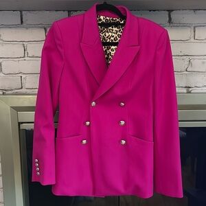 Worth New York Fuchsia Wool Blazer Size 8